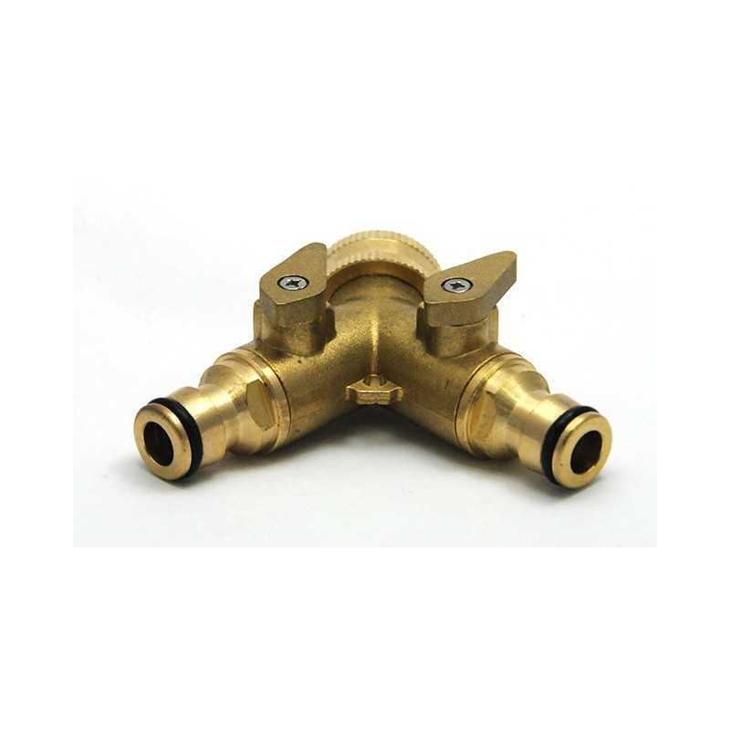 Y-Y brass connection dual output male fast fitting