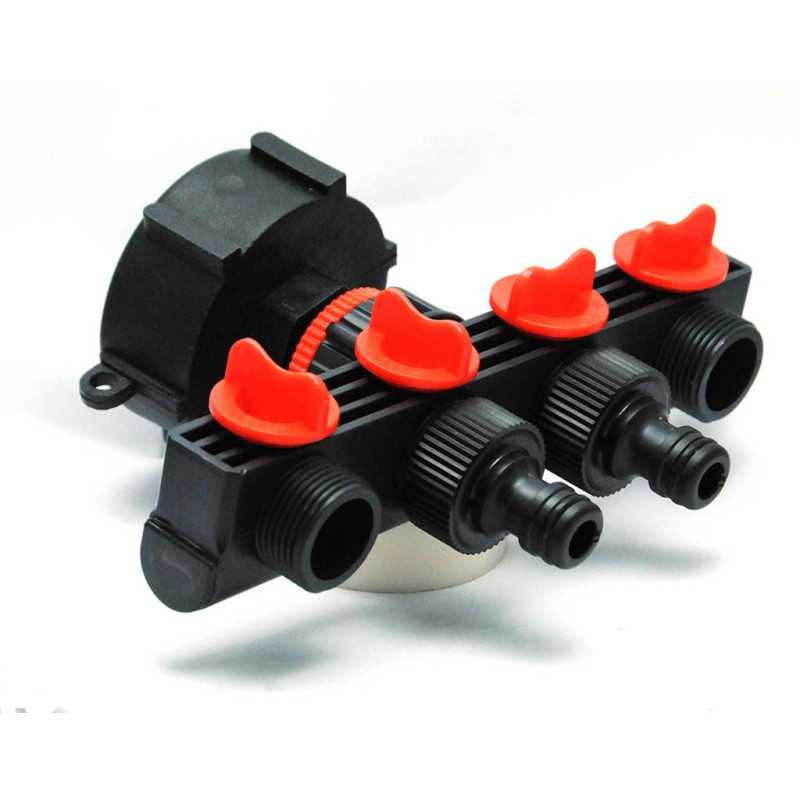 Conexión hembra S60x6 - Salida de riego de 4 vías
