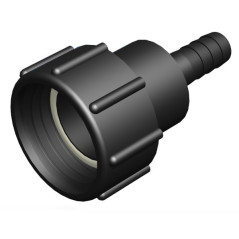 Raccord femelle S60x6 - male cannelé droit 19mm