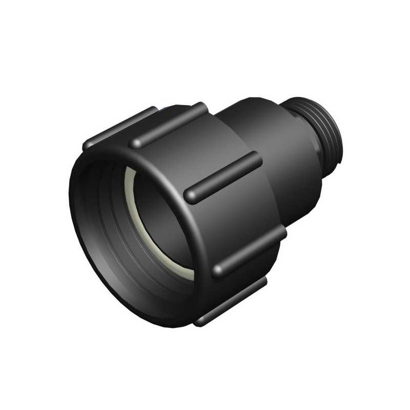 Raccord femelle 2" S60x6 avec écrou tournant - male 1" pas gaz