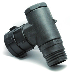 Raccord femelle S60x6 écrou tournant avec coude 90°et sortie male S60x6
