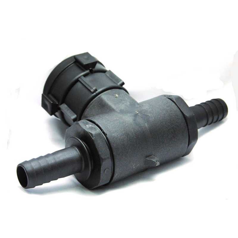 Female S60x6 rotating nut connection with Te and double male fluted output 25mm