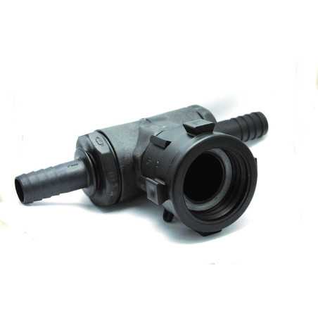 Female S60x6 rotating nut connection with Te and double male fluted output 25mm