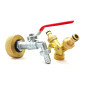 Latón hembra S60x6 - grifo de latón cromado de 3/4 pulgadas con ajuste de doble salida de latón