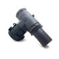 Female S60x6 rotating nut with 90-degree elbow and 50mm fluted male output