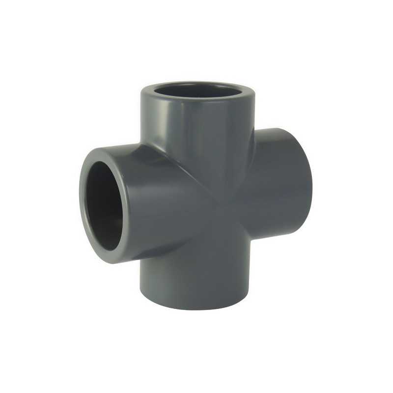 Raccord Femelle 4 Voies en PVC-U pour Systèmes Hydrauliques