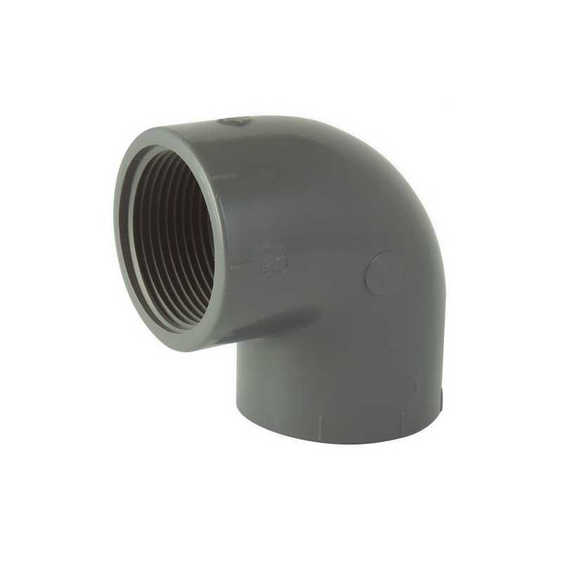 90° PVC-U-Schraubbogen PN16: Gewindeverbindung von weiblich zu weiblich 90° PVC-U-Schraubbogen PN16: Gewindeverbindung von weiblich zu weiblich