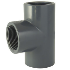 Equal tee 90 ° female / female / female to screw in PVC