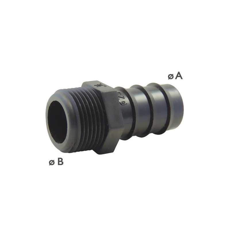Punta macho estriada de 16 mm x 3/4''