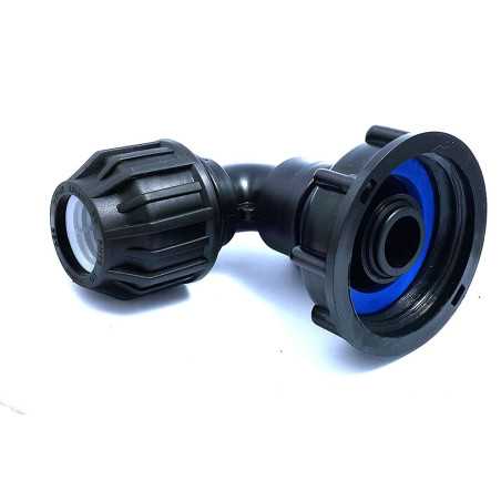 Raccord S60x6 avec sortie compression coudée