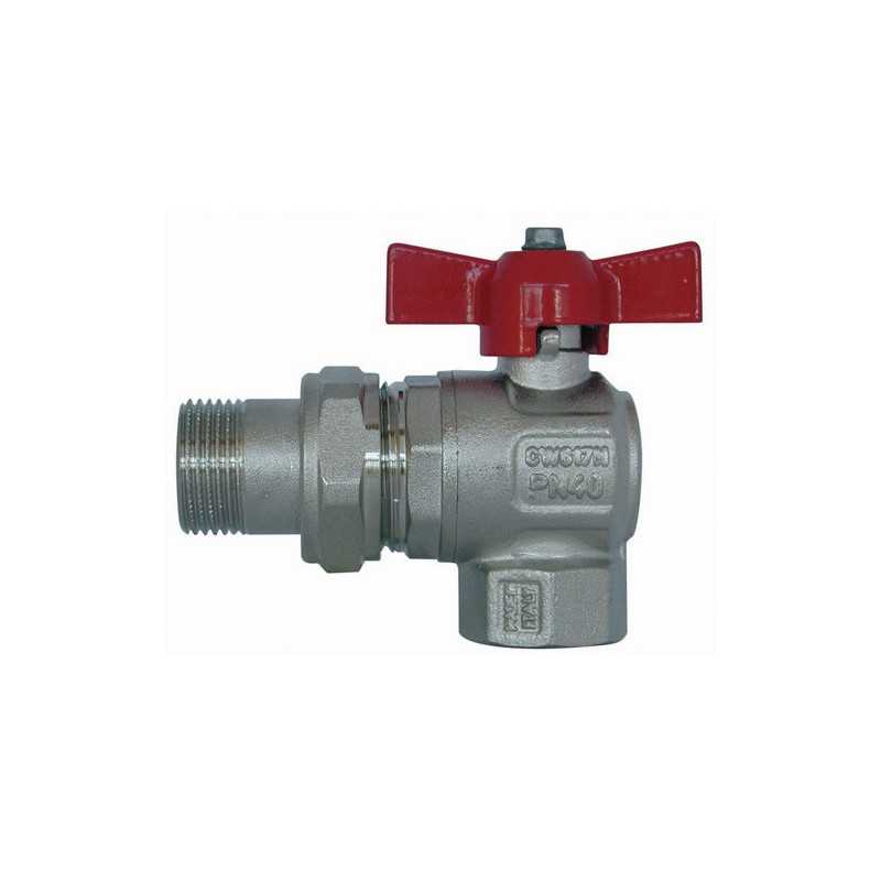 Chrome-plated brass ball valve male / female 3/4 ''
