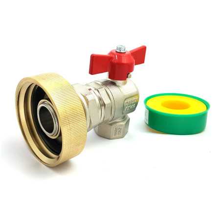 Stecker S60x6 Messing mit Messing-Hahn 3/4 Zoll