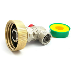 Raccord S60x6 en laiton avec robinet laiton en équerre femelle 3/4 pouce