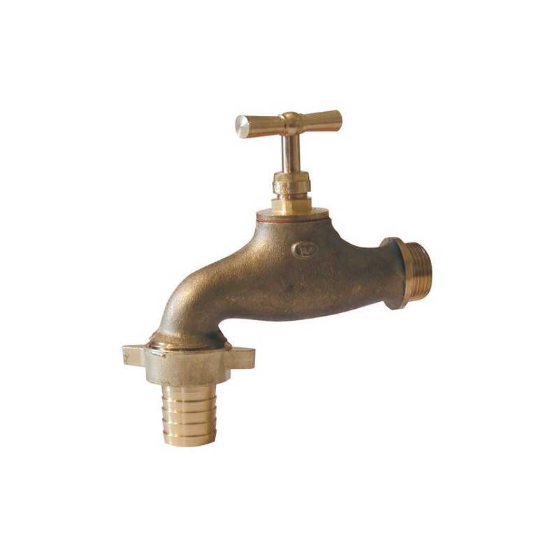 Gebürstetem Messing-Wasserhahn mit geriffeltem Ausgang 19mm