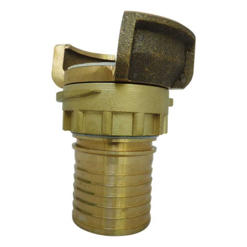 Half symmetrical fitting Guillemin, firefighter, with ringed socket reduced to copper alloy collar