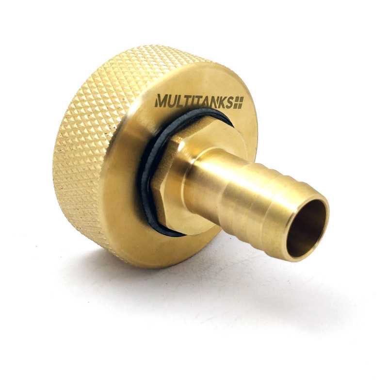 Raccord femelle S60x6 - embout cannelé 19mm en laiton Raccord femelle S60x6 - embout cannelé 19mm en laiton