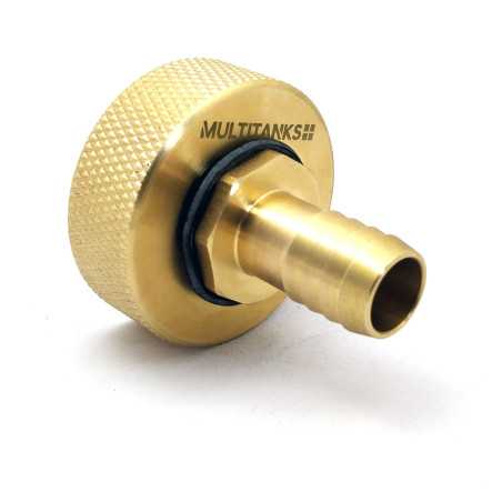 Raccord femelle S60x6 - embout cannelé 20mm en laiton