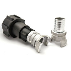 Raccord S60x6 - symétrique Guillemin à verrou DN25 et demi raccord avec douille annelée 30mm