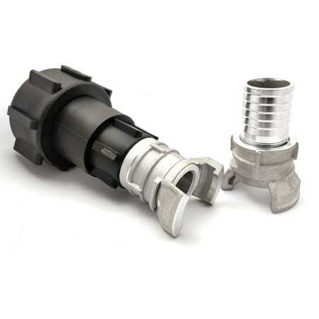 Raccord S60x6 - symétrique Guillemin à verrou DN25 et demi raccord avec douille annelée 30mm