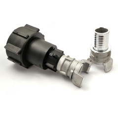 S60x6 connector - symmetrical Guillemin with DN20 latch and half connector with 25mm corrugated socket