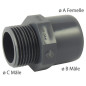 Male/female or male/male mixed PVC adapter to screw and stick