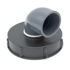 Lid 15cm with 90 ° PVC elbow for IBC tank 1000 liters