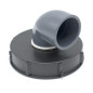 Tapa de 15cm con codo de PVC de 90 grados para IBC 1000 litros