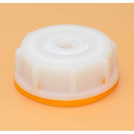 Bouchon femelle S60x6 ( din61) avec taraudage 3/4 pouce et bague d'inviolabilité