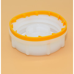 Female cap S60x6 (din61) with 3/4 inch tapping and tamper evident ring