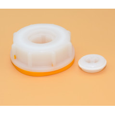 Bouchon femelle S60x6 ( din61) avec taraudage 3/4 pouce et bague d'inviolabilité