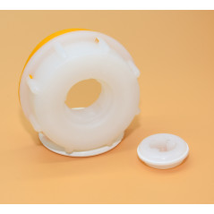 Bouchon femelle S60x6 ( din61) avec taraudage 3/4 pouce et bague d'inviolabilité