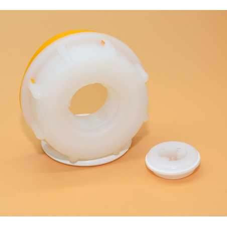 Bouchon femelle S60x6 ( din61) avec taraudage 3/4 pouce et bague d'inviolabilité