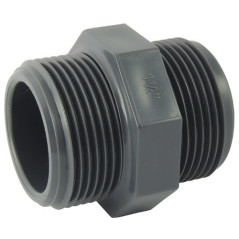 Male / male nipple in PVC to screw
