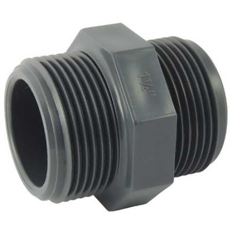 Male / male nipple in PVC to screw