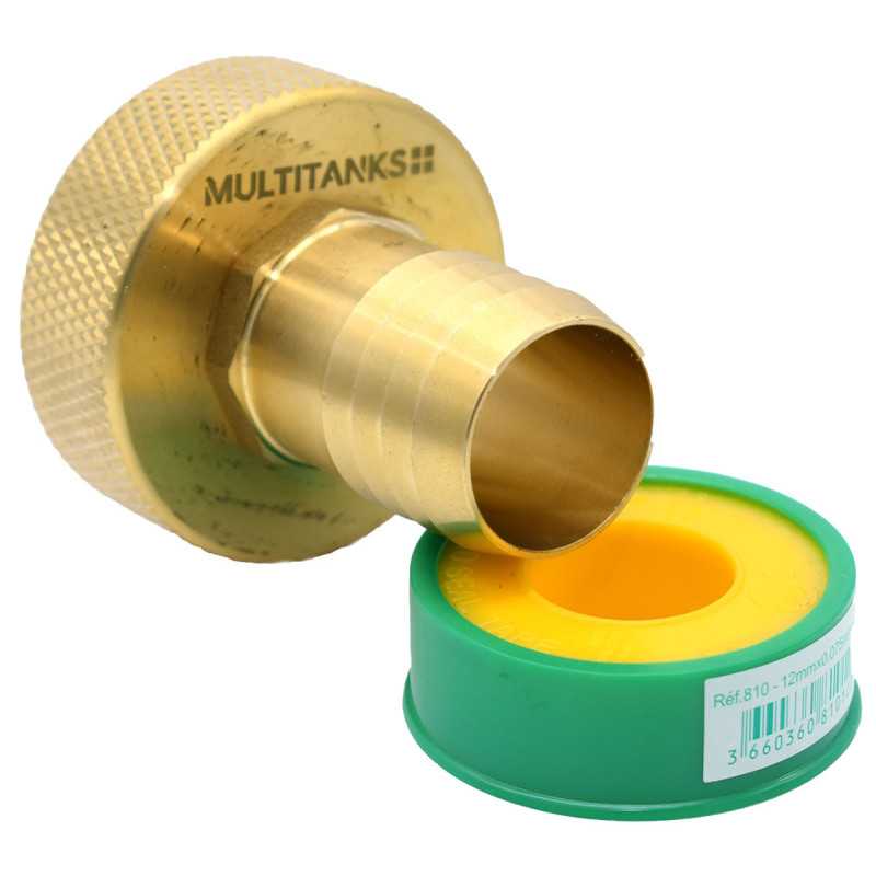 Female fitting S60x6 - 33mm brass fluted tip