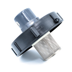 Tapa de 15cm para tanque de 1000L con entrada de PVC 50/63 y filtro de 2 pulgadas