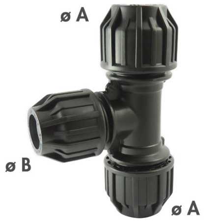 Reduced Compression Tee for PE Tube | Polypropylene Fitting PN16