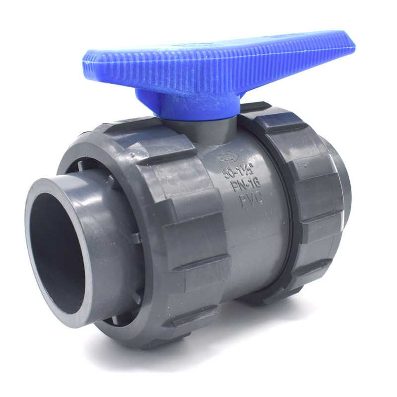 PVC valve with double-sphere female connecting double connecting to stick abrisa