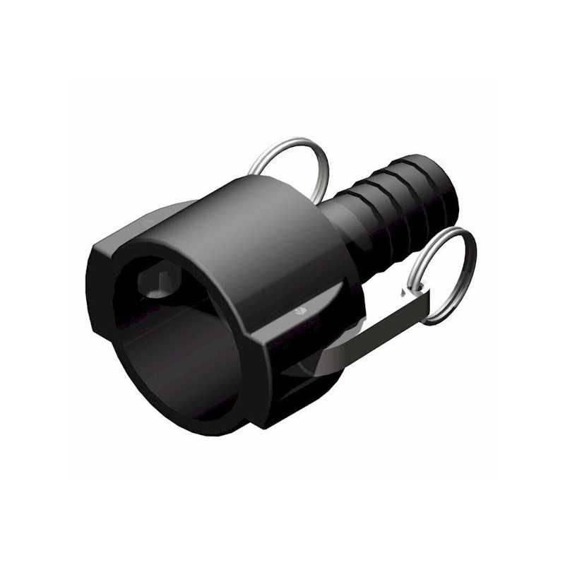 2'' female camlock connection - straight fluted polypropylene male