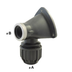 90° Female Reinforced Stainless Steel Wall Fitting | For Garden Faucets