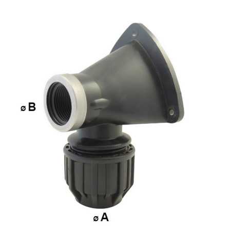 90° Female Reinforced Stainless Steel Wall Fitting | For Garden Faucets
