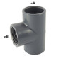 Te 90 Hembra / Hembra / Hembra con PVC roscado bypass central