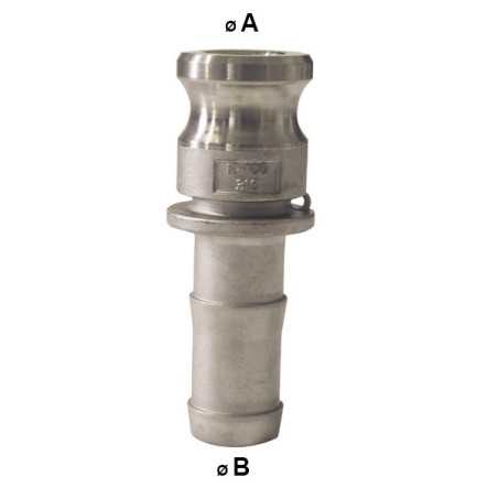 Male camlock connection - aluminum fluted tip - Type E