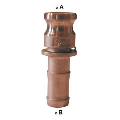 Male camlock connection - brass fluted tip - Type E