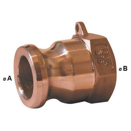 Camlock male connection - brass female thread - Type A