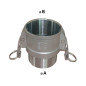 Female Camlock Connection - stainless steel male threaded tip - Type B