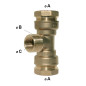 Raccord en T Compression PE Laiton | Sortie Centrale Mixte PN16