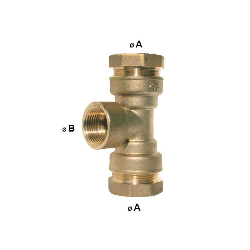 Brass Bypass Tee CW617N Tapped | PE Drinking Water Connection