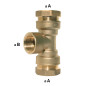 Brass Bypass Tee CW617N Tapped | PE Drinking Water Connection