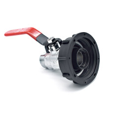 Raccord S60x6 avec robinet en laiton à boisseau sphérique sortie filtée 3/4'' BSP 20x27